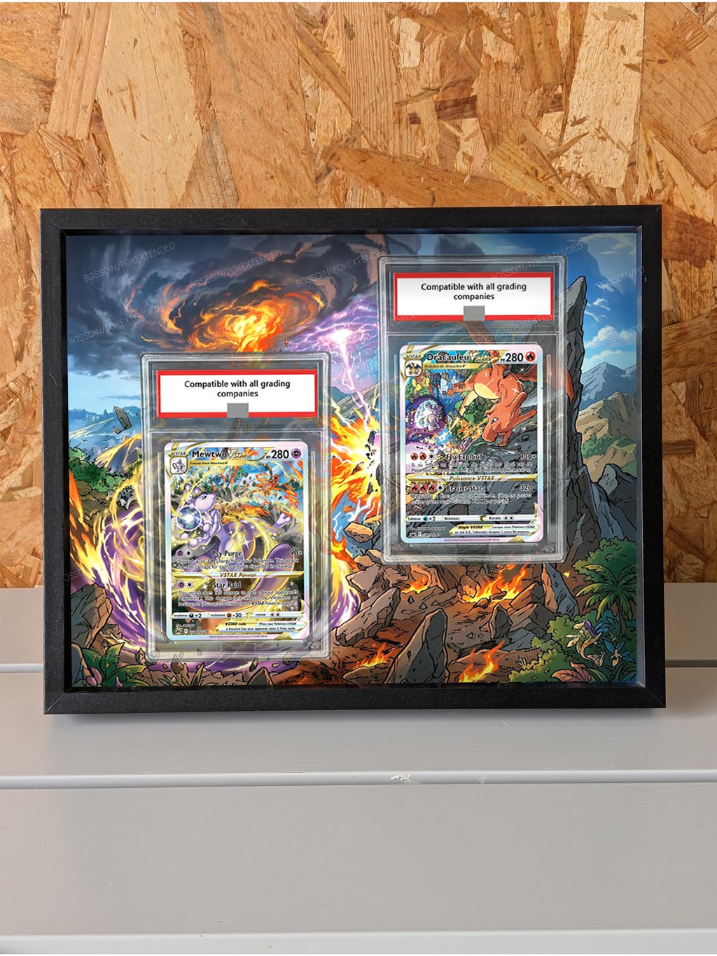 Pokemon Mewtwo GG44 (s12a 221) + Charizard SWSH 262 (s12a 212) Frame / Charizard