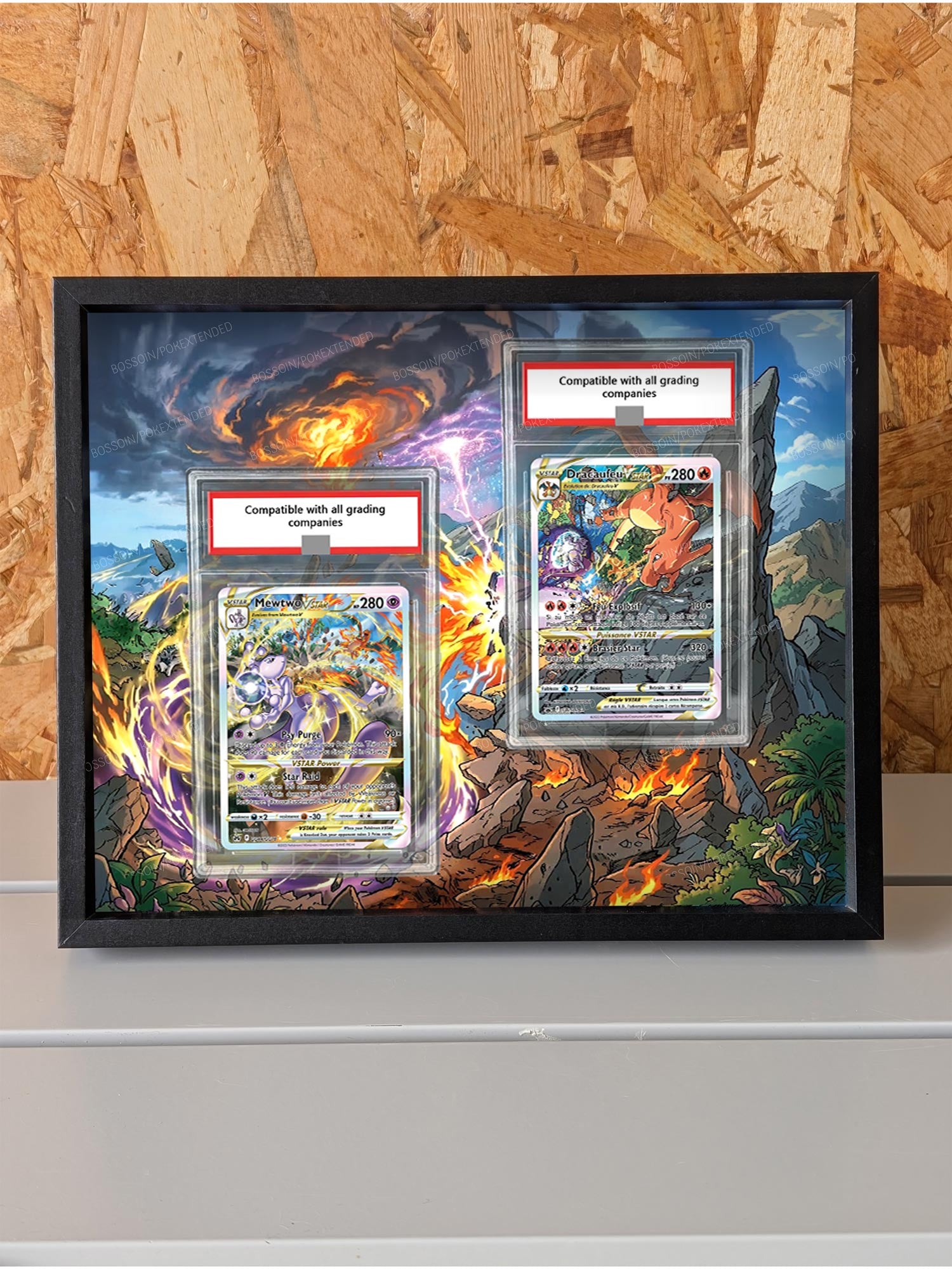 Pokemon Mewtwo GG44 (s12a 221) + Charizard SWSH 262 (s12a 212) Frame / Charizard