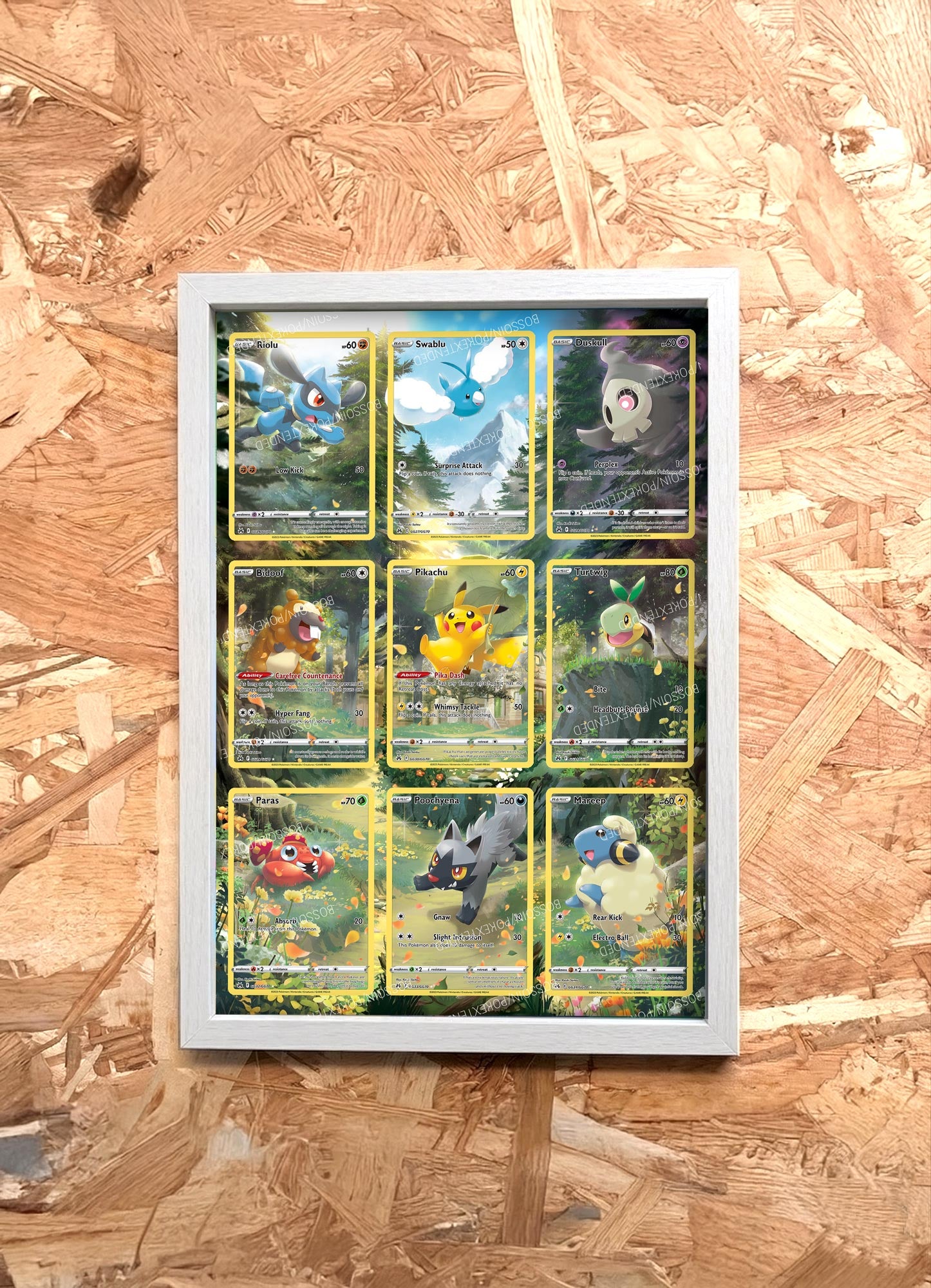 Riolu Frame, Tilton, Skelenox, Bidoof, Pikachu, Turtwig, Paras, Poochyena, Flaaffy, Zenith Surpême