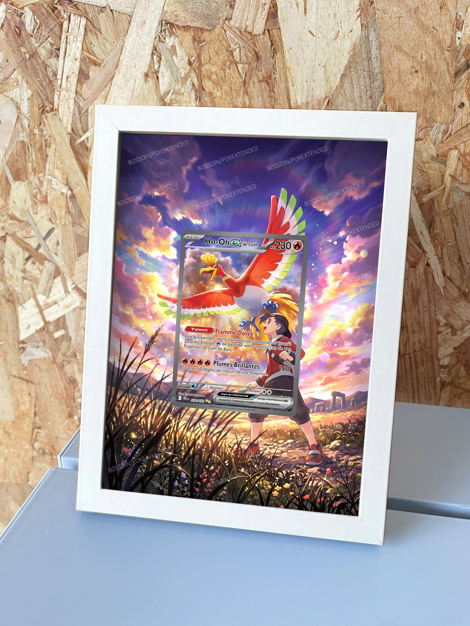 Cadre Pokémon DRI 230 / sv10s 176 / Ho-Oh ex de Luth / Ethan's Ho-Oh ex