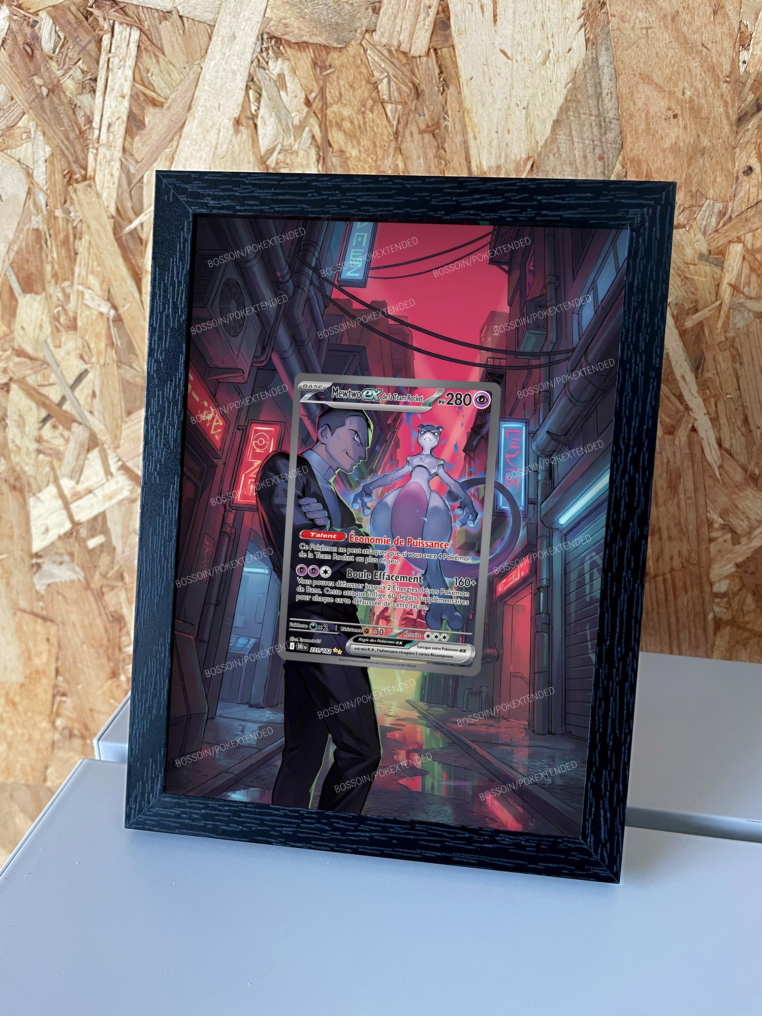 Cadre Pokemon DRI 231 / sv10 125 / Mewtwo de la Team Rocket