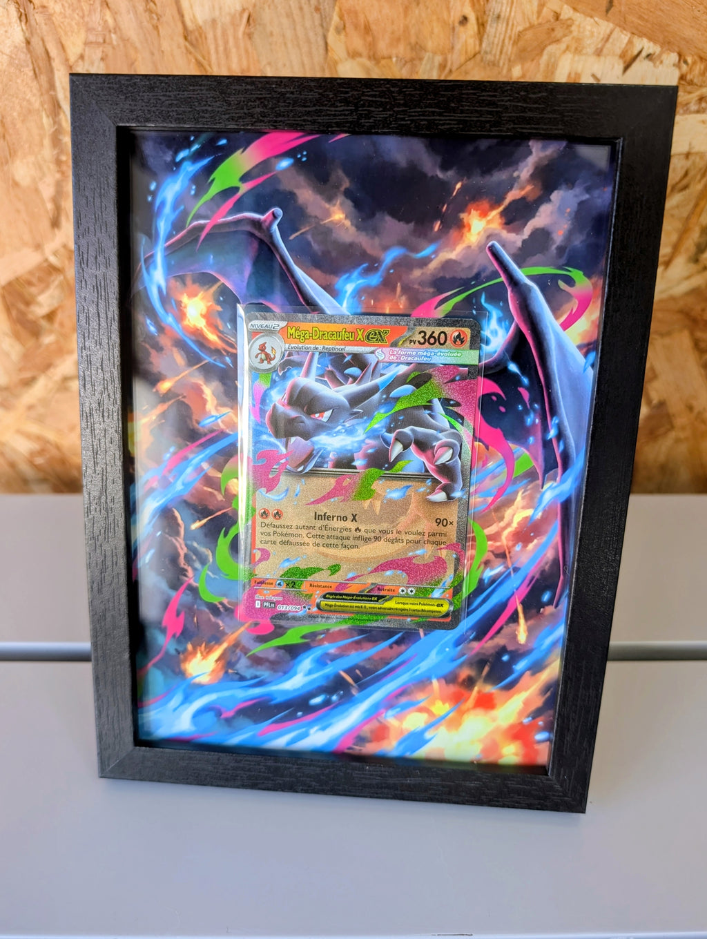 Cadre Pokemon PFL 013 / m2 013 / Mega Dracaufeu X ex / Mega Charizard X ex  + Carte incluse [FR]