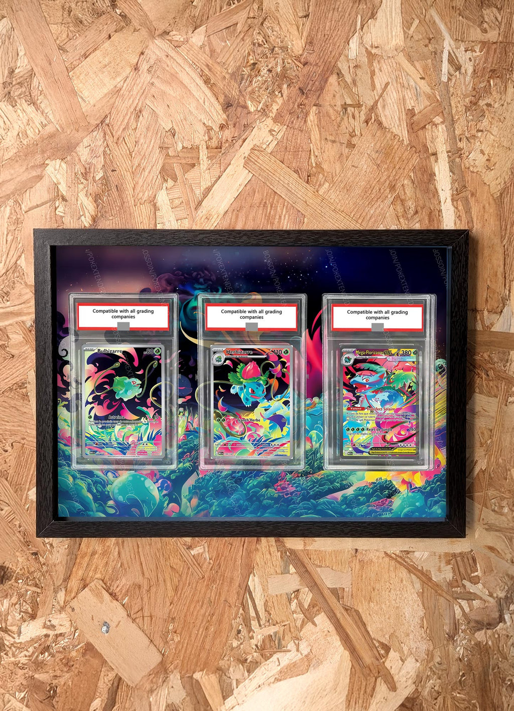 Cadre Pokemon Trio MEG Bulbizarre 133 Herbizarre 134 Florizarre 177 / Bulbasaur Ivysaur Venusaur